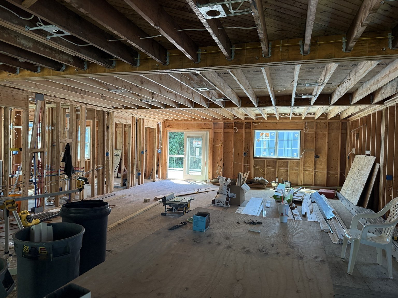 Framing and interior renovation in progress