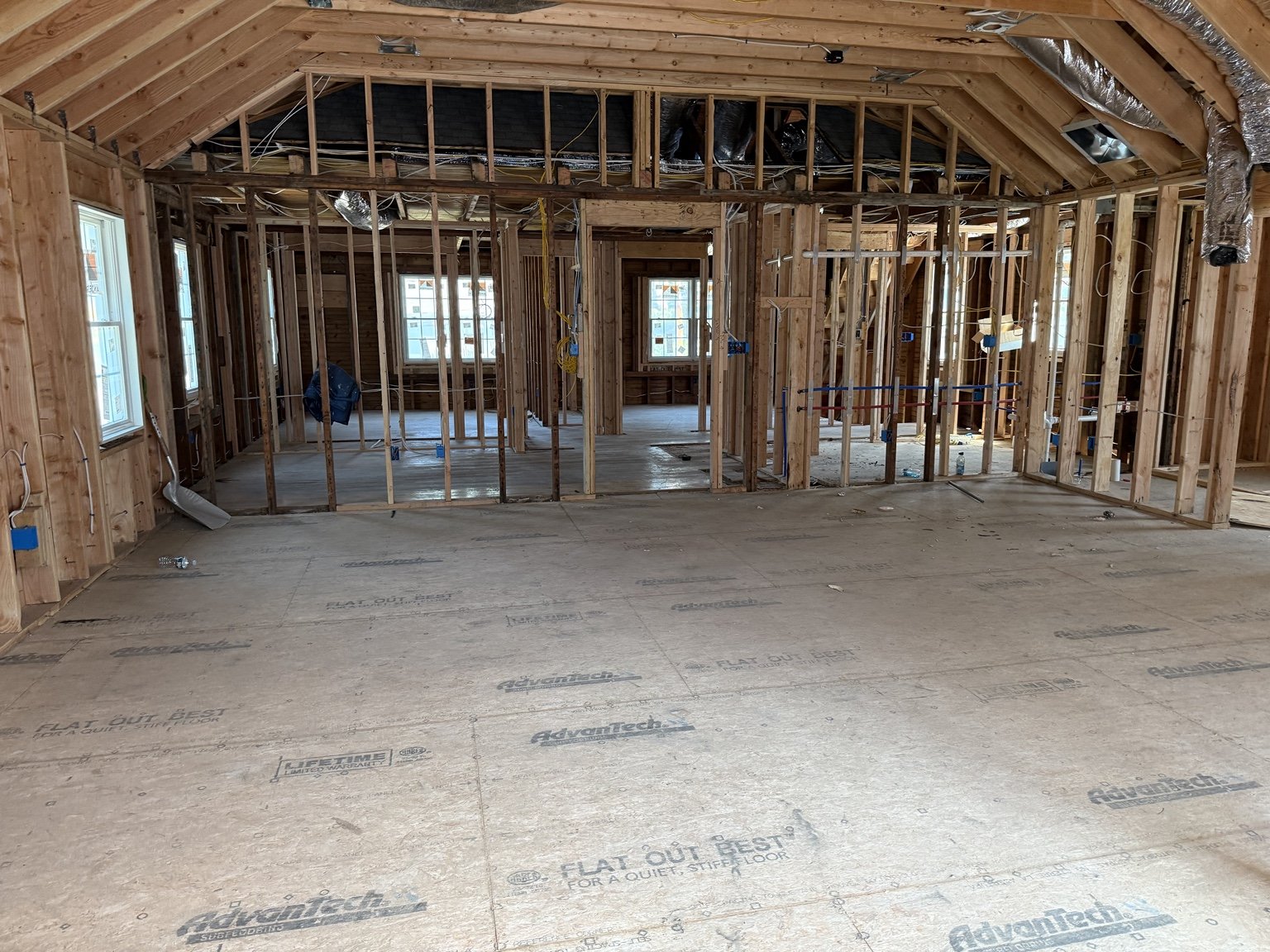 Open interior framing